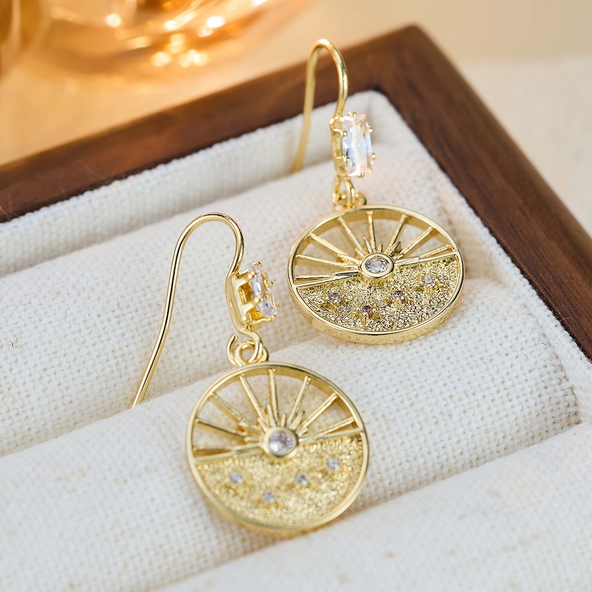 Unisex Starlight Disc Copper Earrings, Daily Wear